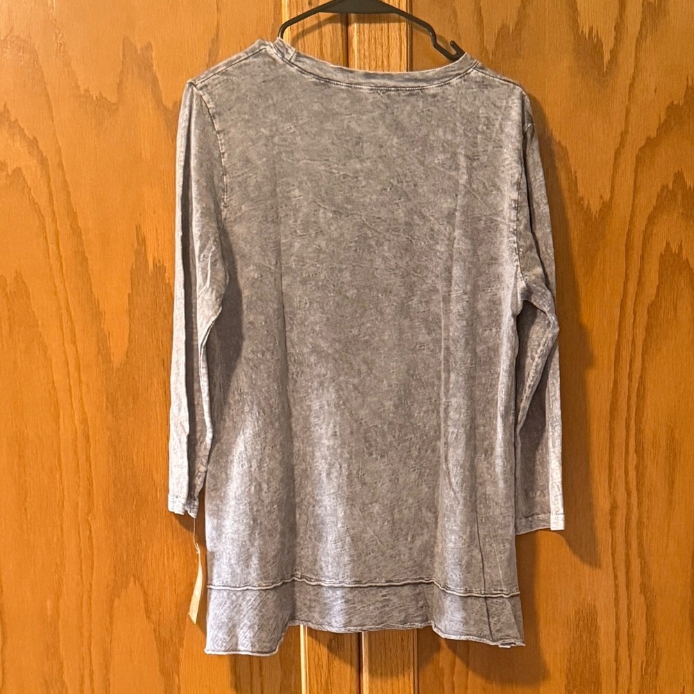 NEW Jess & Jane Daisy Top Medium Grey Mineral Wash Tiered Ruffle M66-1361 - Picture 7 of 10